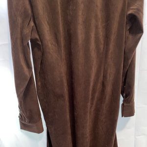 Coldwater creek duster, long jacket. faux suede with buttons